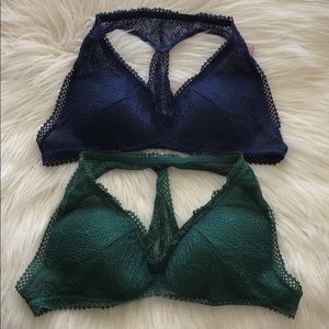 Victoria’s Secret • 2 lace, racerback Bralettes